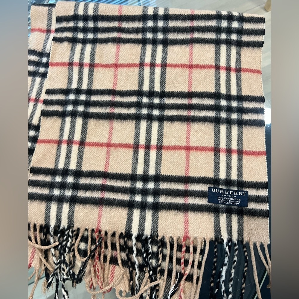 Burberry Narrow Check Cashmere Scarf - Picture 1 of 5